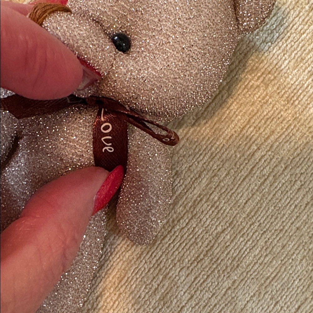 Source Unknown Glittery Brown Bear Keychain - image 2